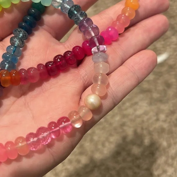 Lynn Rachel Rose Chunky Neon Jellybean Necklace (No Clasp) 20 7/8" - Picture 3 of 7